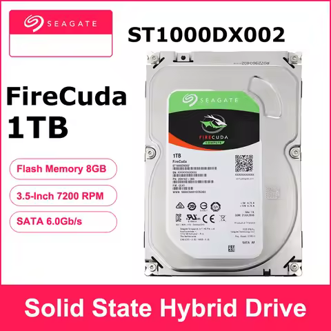 Seagate 1TB FireCuda ST1000DX002 3.5 inch Gaming SSHD(Solid State Hybrid Drive)7200 RPM SATA 6GB/S C