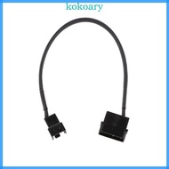 KOK 4-Pin Male to 3-Pin 4-Pin PWM for Case Fan Adapter Connector Cable 27cm 10
