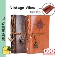 DCHome Retro Leather Binder Notebook Vintage Gift Friend Book A5 and A6 Vintage Book Binder Notebook