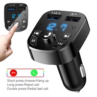 3.1A Dual USB Car Charger 24V Universal Car Hands-free Wireless Bluetooth 5.0 Car FM Transmitter Car Player Support U disk TF Card with Voltage Display