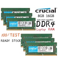 Crucial RAMS DDR4 8GB 16GB 2400MHZ SODIMM 1.2V Laptop memory DDR4 8GB 2133MHZ 260PIN notebook memori