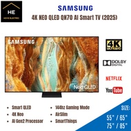 Samsung (2025) 55 / 65 / 75 / 85 Inch Neo QLED QN70F 144hz Gaming Mode 4K AI Smart TV Televisyen QA5