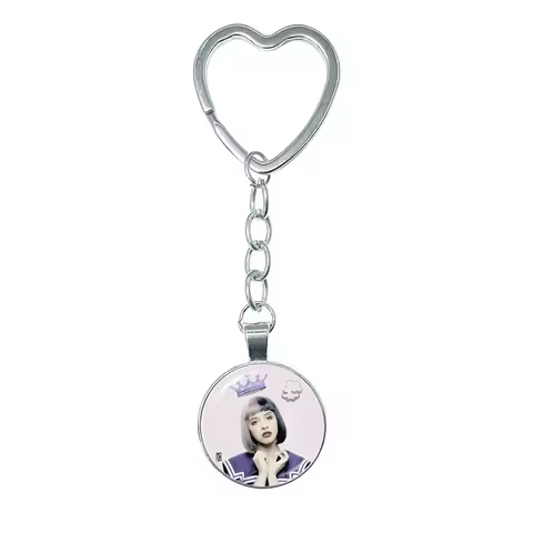 Melanie Martinez Crybaby Glass Dome Cabochon Heart Key chain Jewelry Gifts