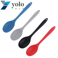 YOLO Stirring Spoon Long Handle Nonstick Ice Cream Honey Silicone Yogurt Cooking Spoon