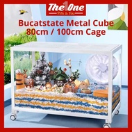 Bucatstate 80cm/100cm Metal Cube Hamster Cage Hamster Dwarf Syrian Transparent Small Animal Cage Acc