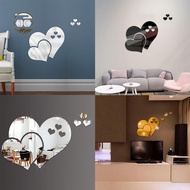 Self adhesive Acrylic Mirror Wall Sticker with Love Design Easy Application【MMAL】