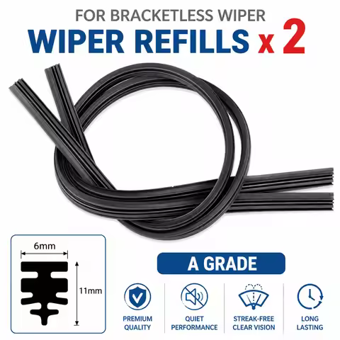 2Pcs/lot Universal AAA Grade Auto Vehicle Insert Soft Rubber Strip Refill For Frameless Wiper Blades