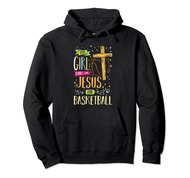 This Girl Runs On Jesus And Basketball Christian Cross Sport Pullover Hoodie