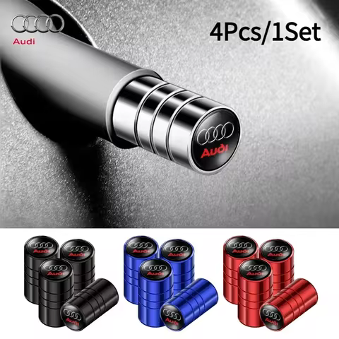 4Pcs Car Styling Aluminum Alloy Wheel Tire Air Valve Caps Cover For Audi A3 A4 8i B8 B7 A6 A8 S Line
