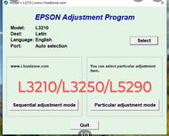 โปรแกรมเครียร์ซับหมึก Adjustment EPSON L3210/L3215/L3256/L3250/L5290