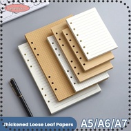 LIKE 80Sheets Loose Leaf Paper, Kraft Paper Horizontal Line/Blank Notebook Refill Paper, Durable A5/