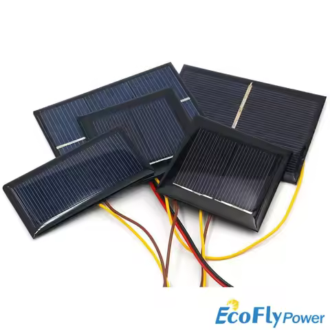 Epoxy Mini Solar Panel 1W 2W 3W 4W 5V 6V 7V Sunlight Charge Power Bank Battery With 1m Cable Mono or