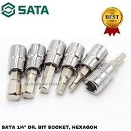 SATA 1/4'' DR. BIT SOCKET, HEXAGON / HEXAGON BIT SOCKET / HEX KEY / ALLEN KEY SOCKET / H3 H4 H5 H6 H