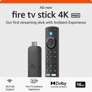 （包裝輕微破損）Amazon Fire TV Stick 4K Max 16GB Wi-Fi6E 智能電視棒【平行進口】