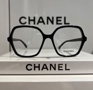 Chanel 香奈兒 經典雙C LOGO 水鑽鑲嵌 方框造型平光鏡框 眼鏡 黑色/CH3421BS 🉑️無卡/刷卡分期