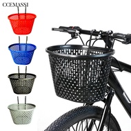 CCE_Bicycle Basket Strong Large Capacity Hollowed-out Plastic Basket Multifunctional Item Storage Removable Folding Bike Organizer Front Basket Cycling Accessories