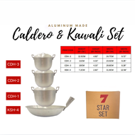 S&A GLASSAWARE High Quality 7 STAR Heavy Duty Aluminum Kaldero Pot & Kawali Pan Cookware Set