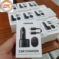 Samsung Super Fast Car Charger 2 Ports 45W 15W Car Charger Fast Charging Fullbox Genuine Samsung