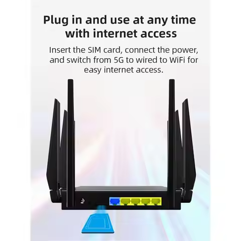 ABZJ 5G CPE Router 5G CPE Router with SIM Card Slot Dual Band WiFi6 1000Mbps Gigabit Ethernet Networ