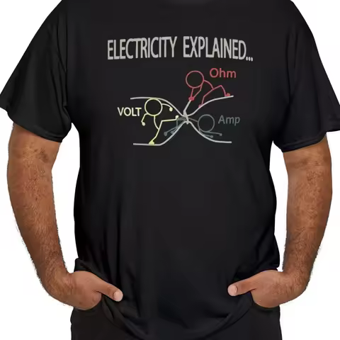 Men Circuit Graphic T-shirt with Science Themed Ohm Law Design Casual Science Lover Clothing Comfort