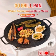 GRATIS ONGKIR PROMO!!! Grill Pan BBQ Alat Pemanggang Anti Lengket 32cm - Grill Pan BBQ Bulat Omicko