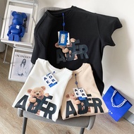 ader error summer short-sleeved women's loose cotton round neck half-sleeved couple bear t-shirt men