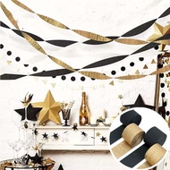 4Rolls Crepe Paper Streamers for Wedding Decora Xmas Paper New Year Party Streamers DIY Craft Supply