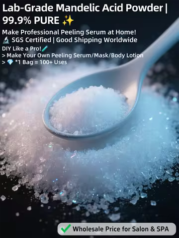 99% Pure Mandelic Acid Powder for DIY Skincare - SGS Certified, Vegan, Acne/Blackhead Treatment, Mak