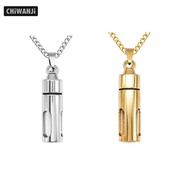 [CHiWANJi] Stainless   Container Cylinder Tube Memorial Jewelry Keepsake Necklace