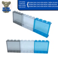 Assembling Toy Accessories Moc Glass Tiles 4x1 - Square Glass Black Blue White Clear