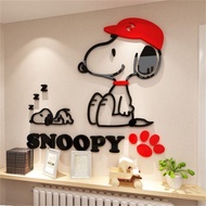 สติ๊กเกอร์ตกแต่งผนัง 3 มิติ Acrylic Snoopy Cartoon Anime ห้องนอนเด็กชาย ห้องนอน โซฟา ภาพพื้นหลัง ตกแ