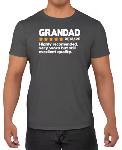 Grandad T Shirt 5 Star Rating Funny GifT Men s Fathers Day Top