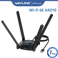 WAVLINK USB WiFi 6e Adapter AX5400 Wireless Network Adapter with 4 High Gain 5dBi Antennas for Deskt