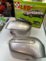 ครอบกระจกมองข้าง สำหรับ Honda Civic 2006-2009 สี Silver NH-700M มีไฟหรี่สีขาวและไฟเลี้ยวสีส้ม