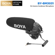 BOYA BY-BM3031 On Camera Condenser Microphone Supercardioid 3-Level Gain Control Low-Cut Filter 3.5mm Plug 1/4 Screw with Windscreens Carry Pouch for DSLR Cameras Video Camcorders Audio Recorder for Live Interview