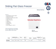 Sliding Flat Glass Freezer GEA SD-103 Freezer Sliding Kaca