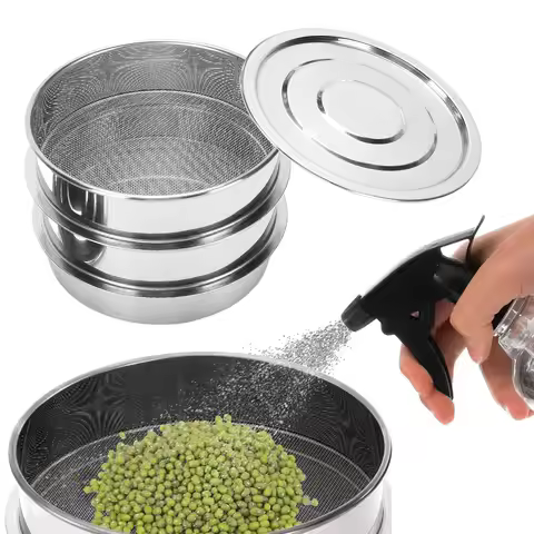 6.7 Inch Stackable Sprouting Kit Stainless Steel Mesh Germination Tray Sprout Grower with Lid Base f