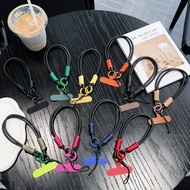 New Black Short Phone Case Lanyard Wrist Strap Durable Phone Charm Chain