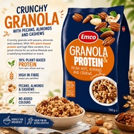 EMCO Protein Granola - Pecan nuts, almonds and cashews 500g, 18% plant-based protein & high fibre co