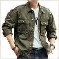 Denim Jacket Loose Tough Guy Abrasion Resistance Metal Buckle Winter Toughness Men