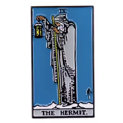 The Hermit Tarot Card Enamel Pin Look Inward Self-Care Brooch Badge Pins for Backpacks Charm Jewelry