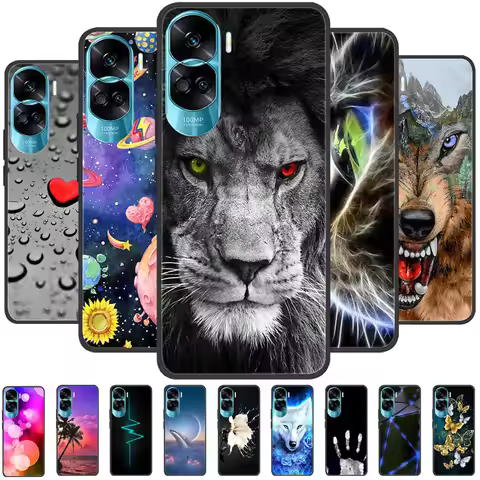 For Honor 90 Lite Honor90 Pro 5G Case Silicone Soft Painted Black Bumper Funda Coque for HONOR 90 Pr