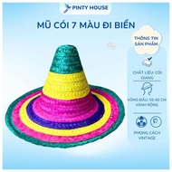Beach hats, high-top sedge hats in 7 colorful colors, fun Mexican hats