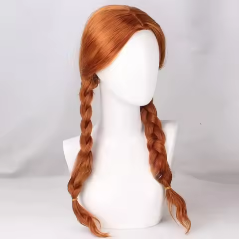 Anne Of Green Gables Cosplay Wig Long Synthetic Braided Hair Wig for Halloween