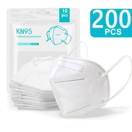 【N95 Face Mask】200Pcs KN95 White KN95 Face Mask 5ply n95 Soft Breathable Face Mask Mouth Cover Up 5 