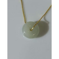 #J824 100% Natural Grade A Jade Jadeite Pendant H13.4m (FreeNecklaceChain)