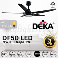 DEKA DF50 DF BABY 22W ULTRA BRIGHT CEILING FAN AND LIGHT 4 SPEED 56'' 46'' AC MOTOR 5 BLADES LED LIG