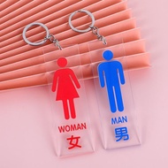 Acrylic Toilet Keychain Pendant Customized Key Couple Text Keyring Creative Functional Keychain