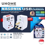 Nasonik USB Charger 4 Ports Multi Adaptor 2 USB 2 Type C