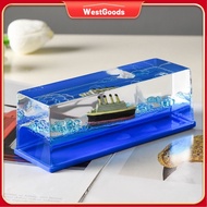 Titanic Cruise Ship Desk Fluid Drift Floating Boat Bottle One Piece Decor Christmas Gift Decoration 